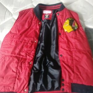 Mens chicago black hawks vest